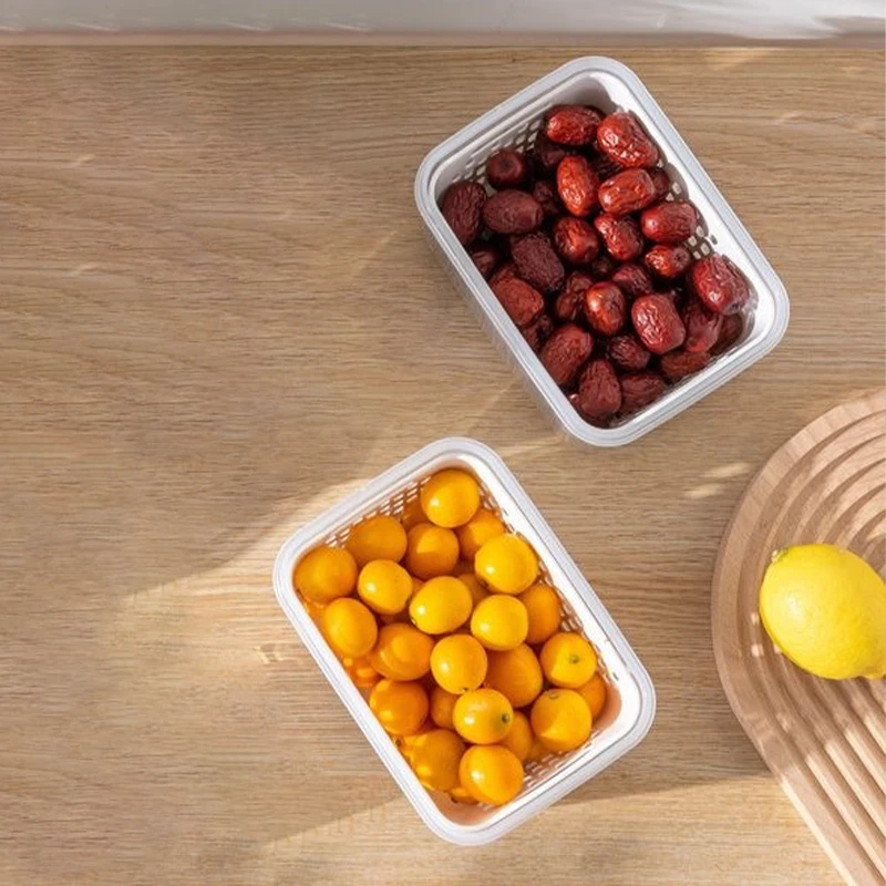 Food Storage Eco Friendly - Refrigerator Storage Box, Drainage Preservation Box,