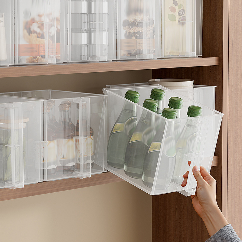 Food Storage Without Pantry - Pull-out Cabinet Organizer with Handle Plastic