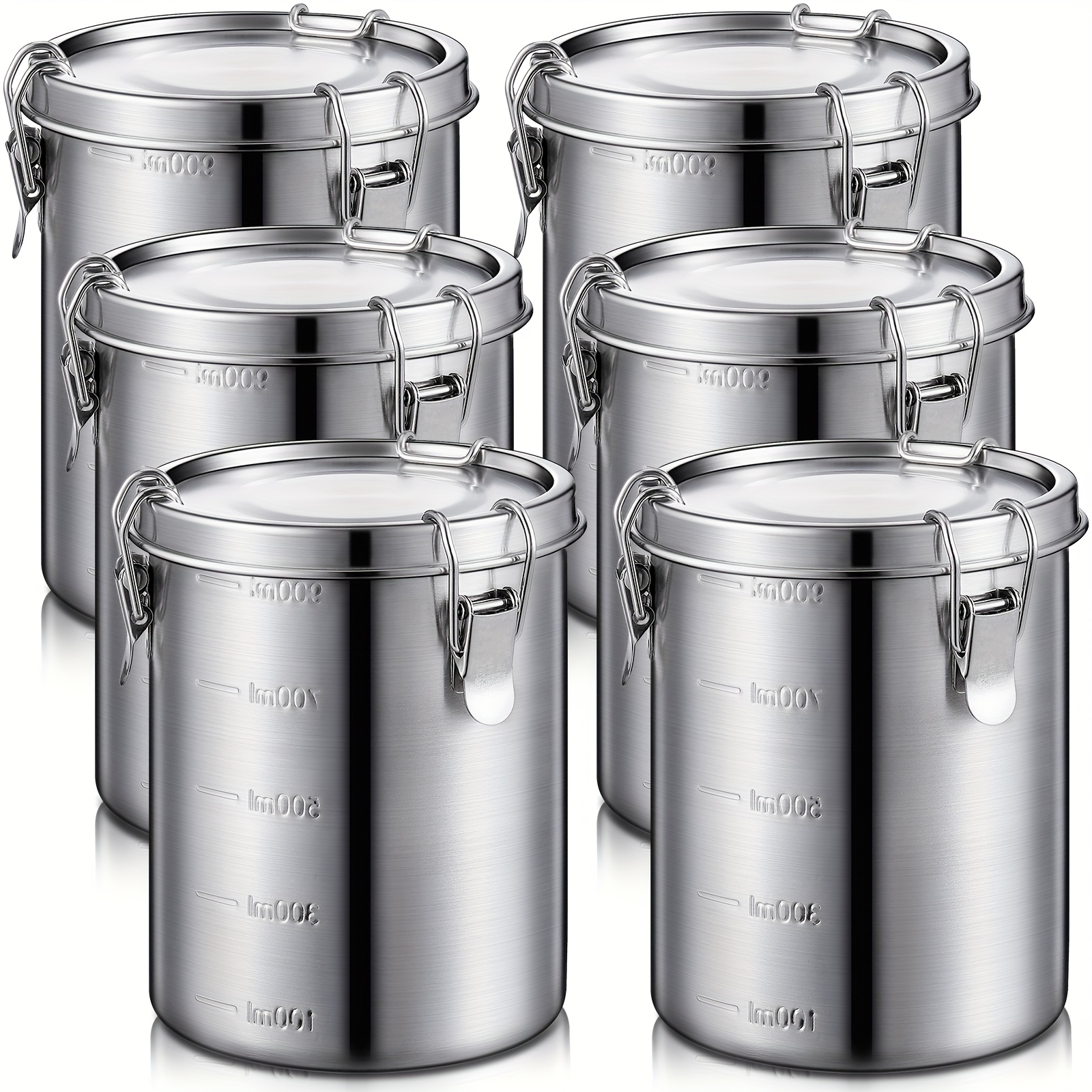 Food Storage Without Pantry - 6 Pack 34 Oz Stainless Steel