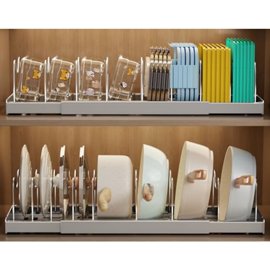 Food Storage In Cabinets - Pots and Pans Organizer Under Cabinet,