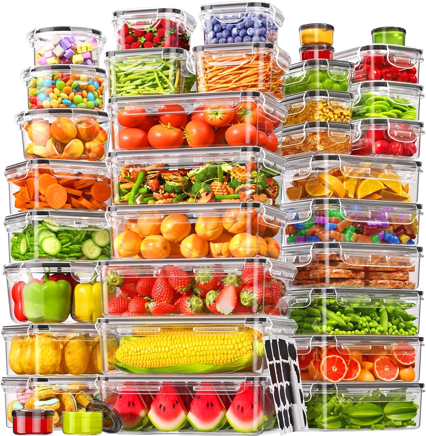 Food Storage Safe - 70 Piece Food Storage Containers with