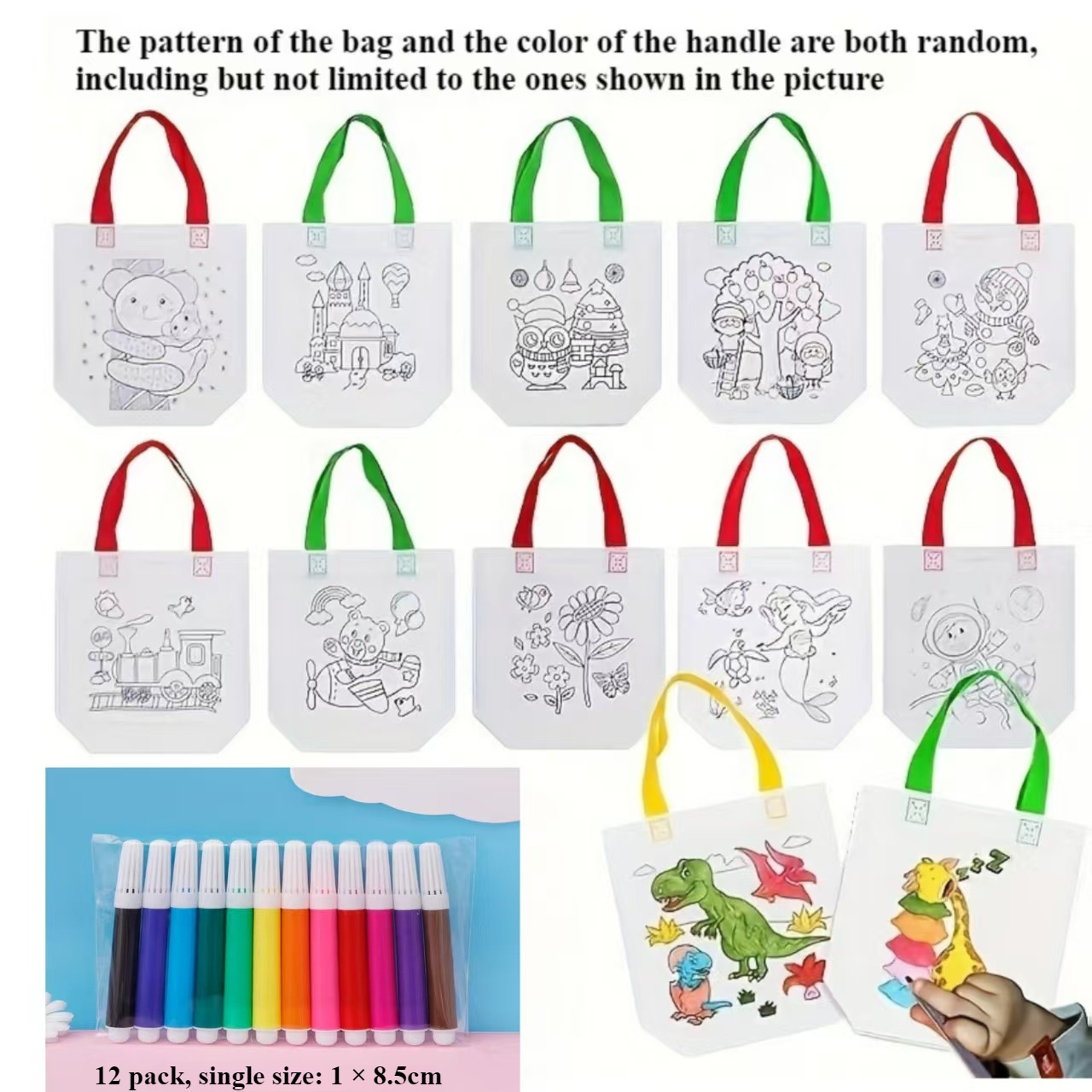 Zebra Food Storage Set - 24pcs Set(12 bags+12 markers), DIY Graffiti