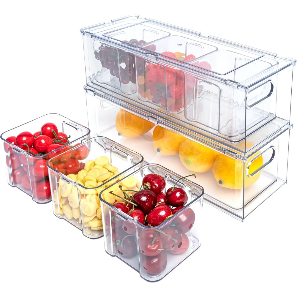 3pack fridge organizer drawer  - Food Storage Without Pantry บทวิจารณ์และราคา