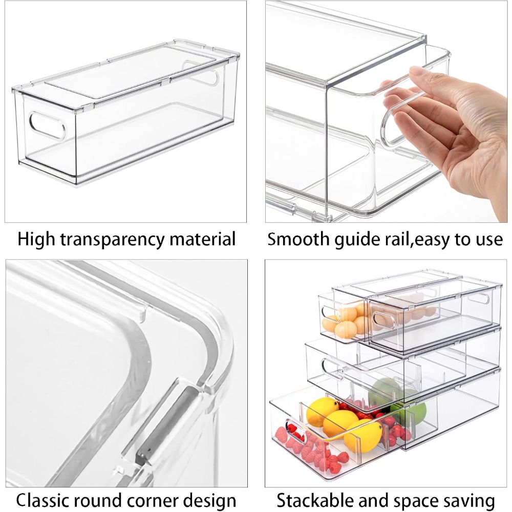 3pack fridge organizer drawer  - Food Storage Without Pantry บทวิจารณ์และราคา