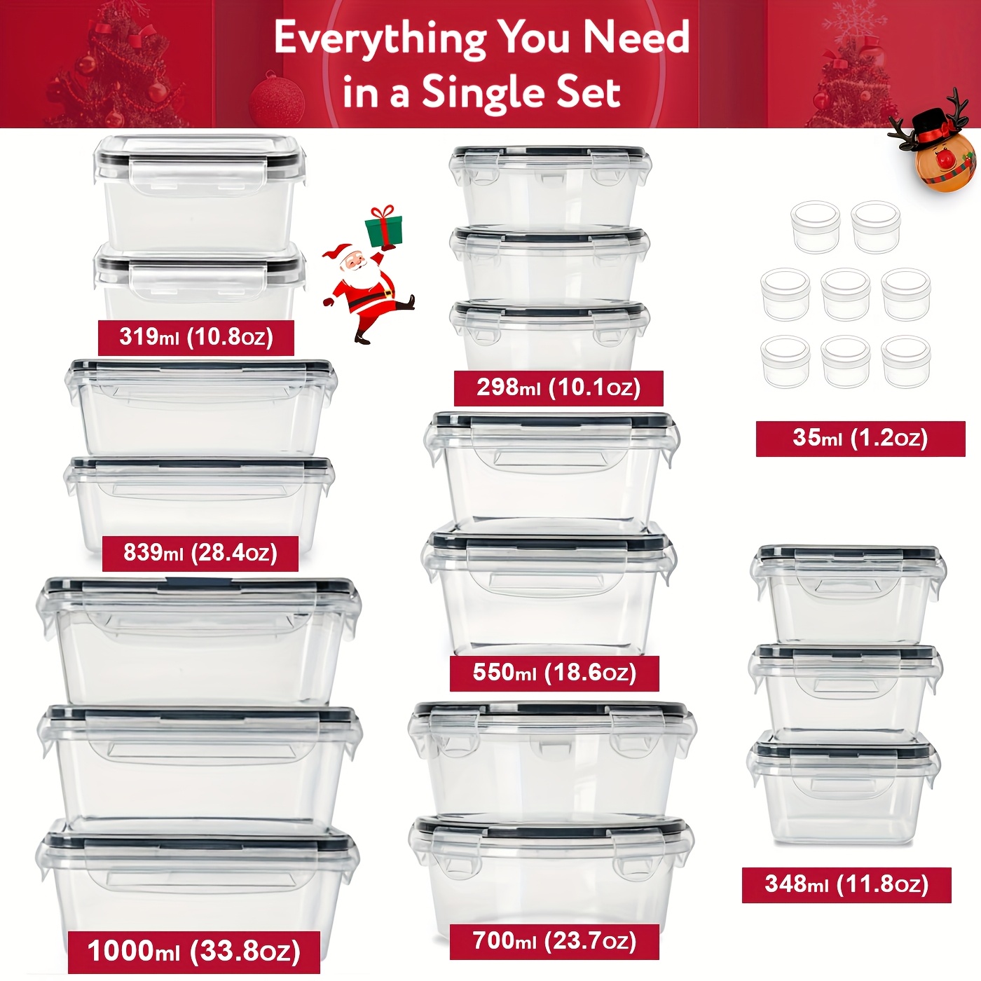 50pcs Food Storage Containers  - Food Storage Without Pantry บทวิจารณ์และราคา