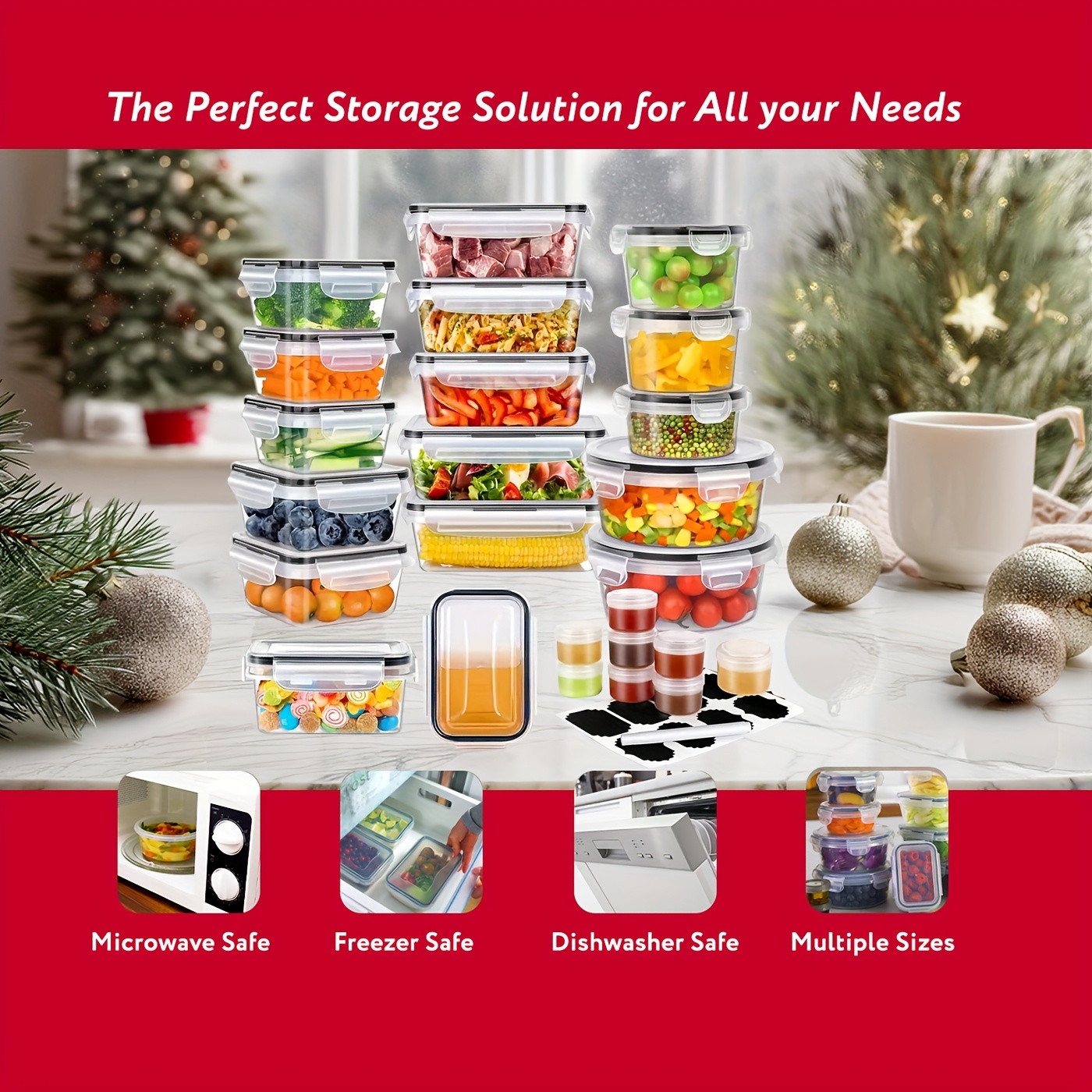 50pcs Food Storage Containers  - Food Storage Without Pantry บทวิจารณ์และราคา
