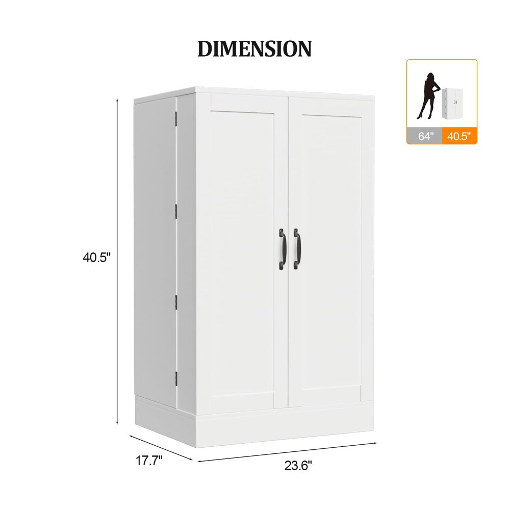 Pantry Cabinet, White Kitchen  - Food Storage In Cabinets บทวิจารณ์และราคา