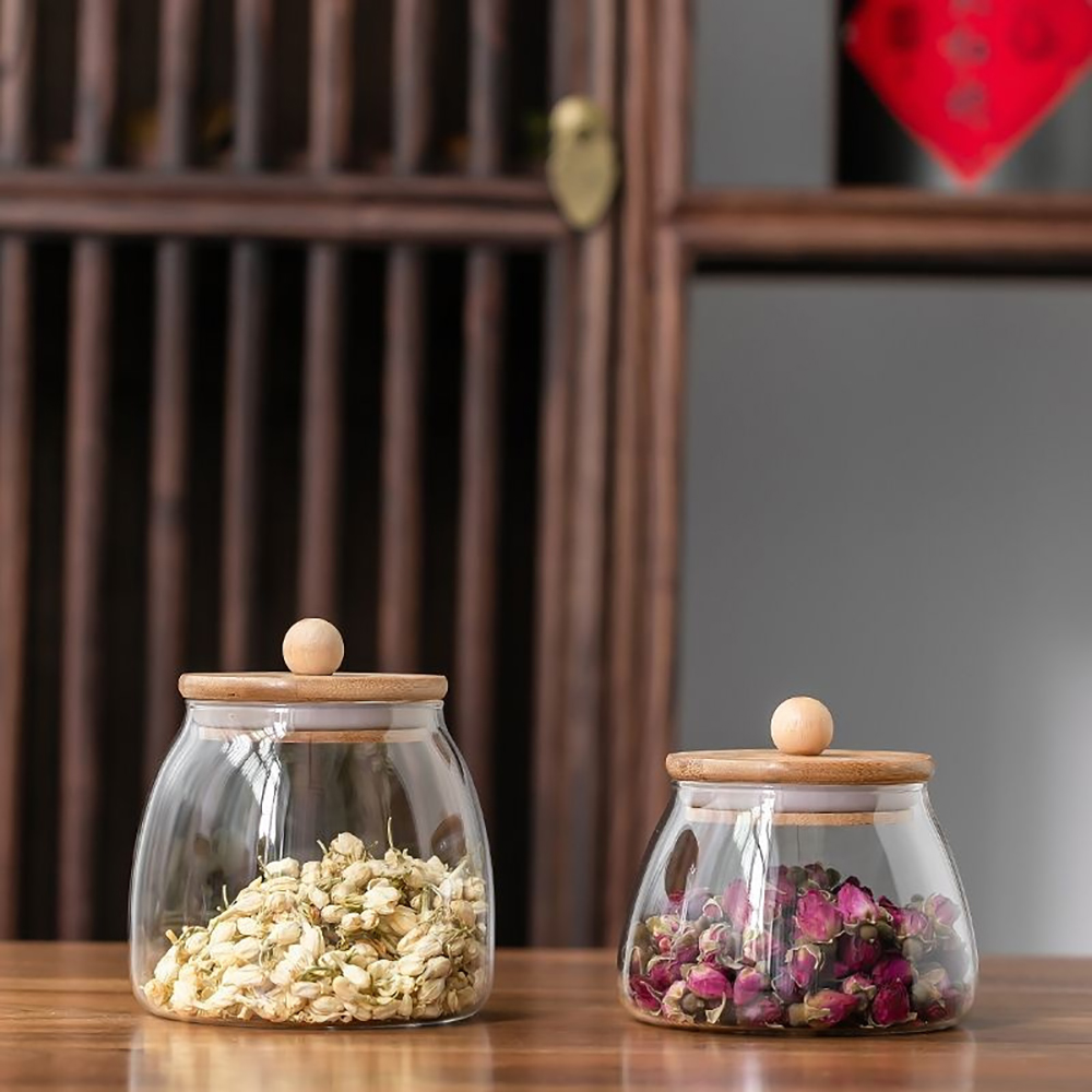 Wooden Lid Glass Sealed Jar Fo - Glass Food Storage Xl บทวิจารณ์และราคา