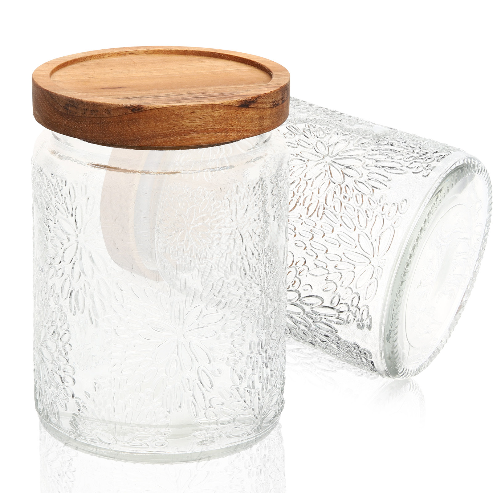 2Pcs Embossed Candy Storage Ja - Food Storage In The Kitchen บทวิจารณ์และราคา