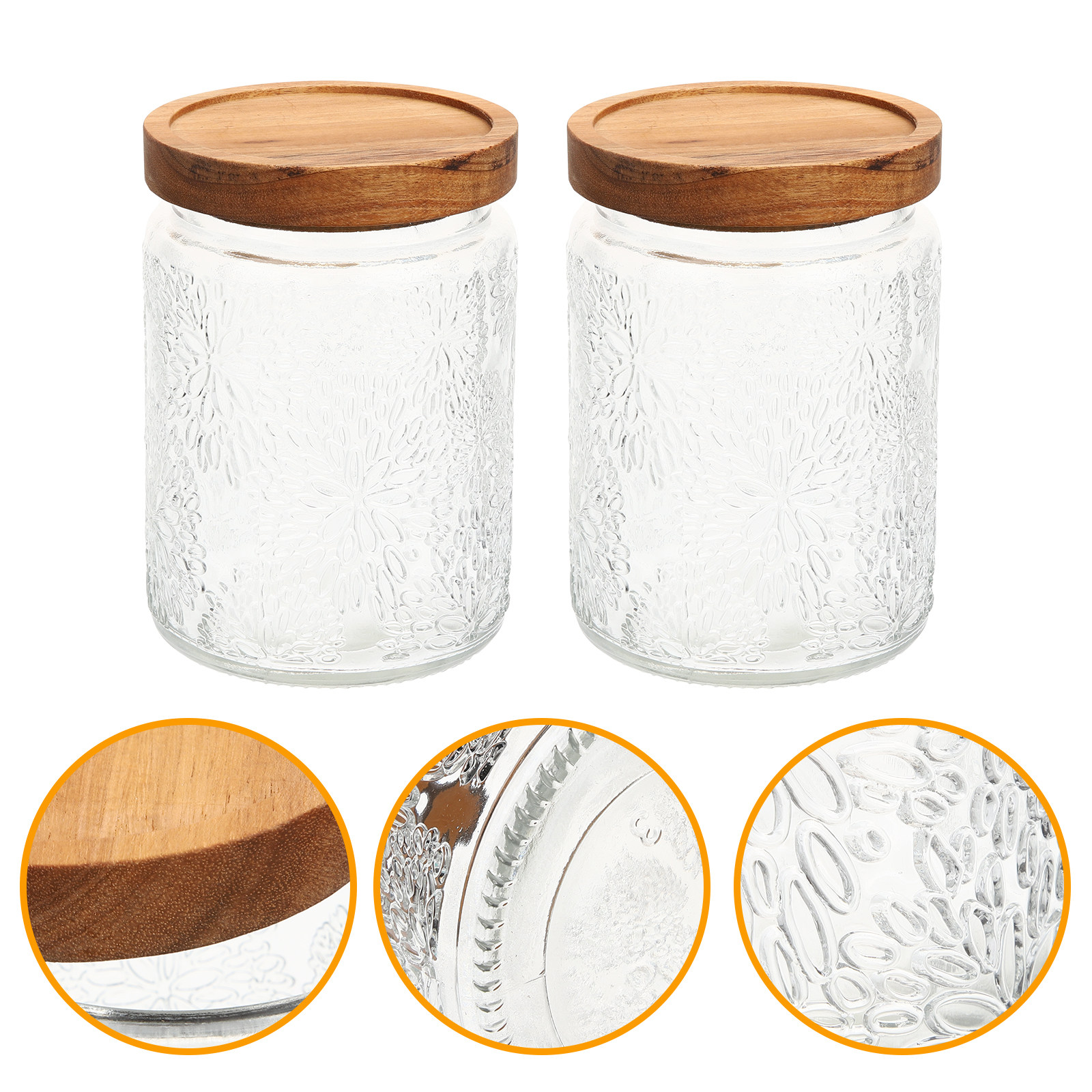 2Pcs Embossed Candy Storage Ja - Food Storage In The Kitchen บทวิจารณ์และราคา