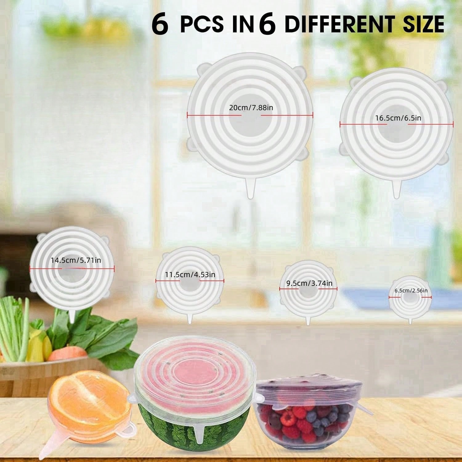 6pcs/Set Silicone Elastic Lids - Food Storage Safe บทวิจารณ์และราคา