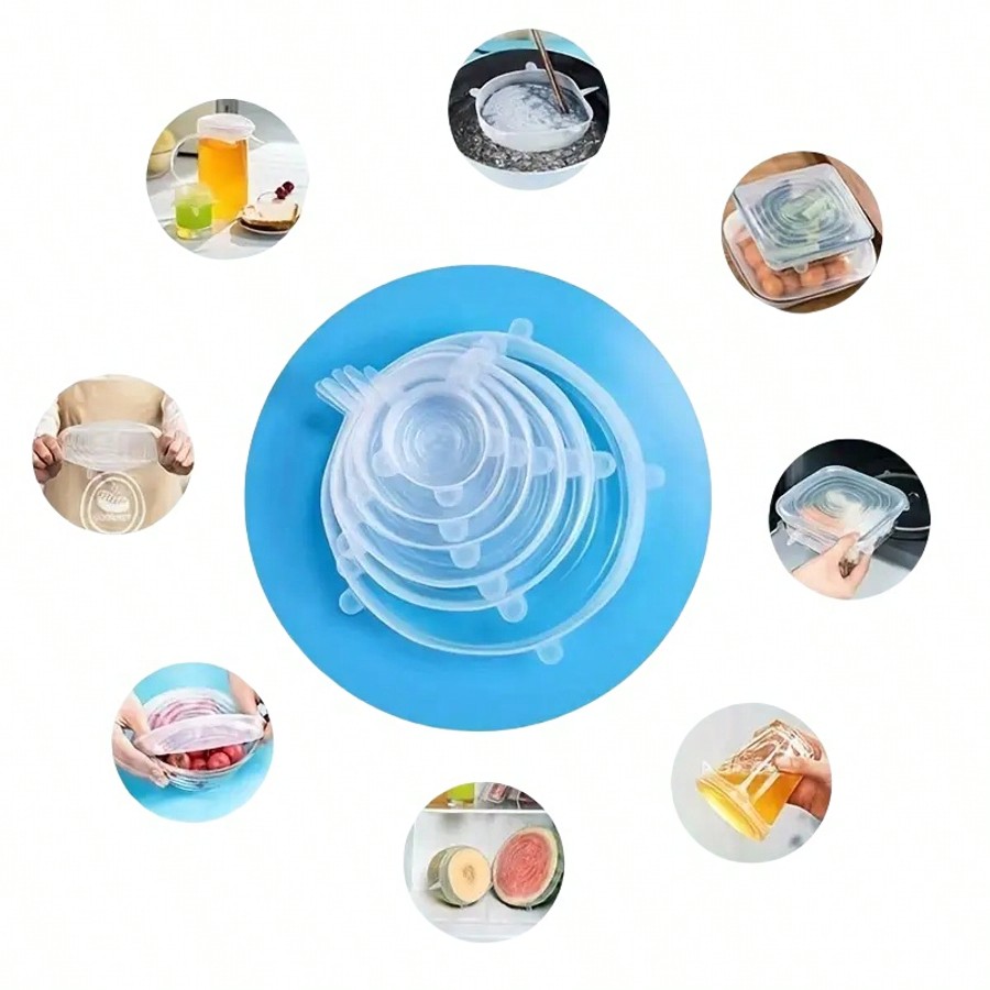 6pcs/Set Silicone Elastic Lids - Food Storage Safe บทวิจารณ์และราคา
