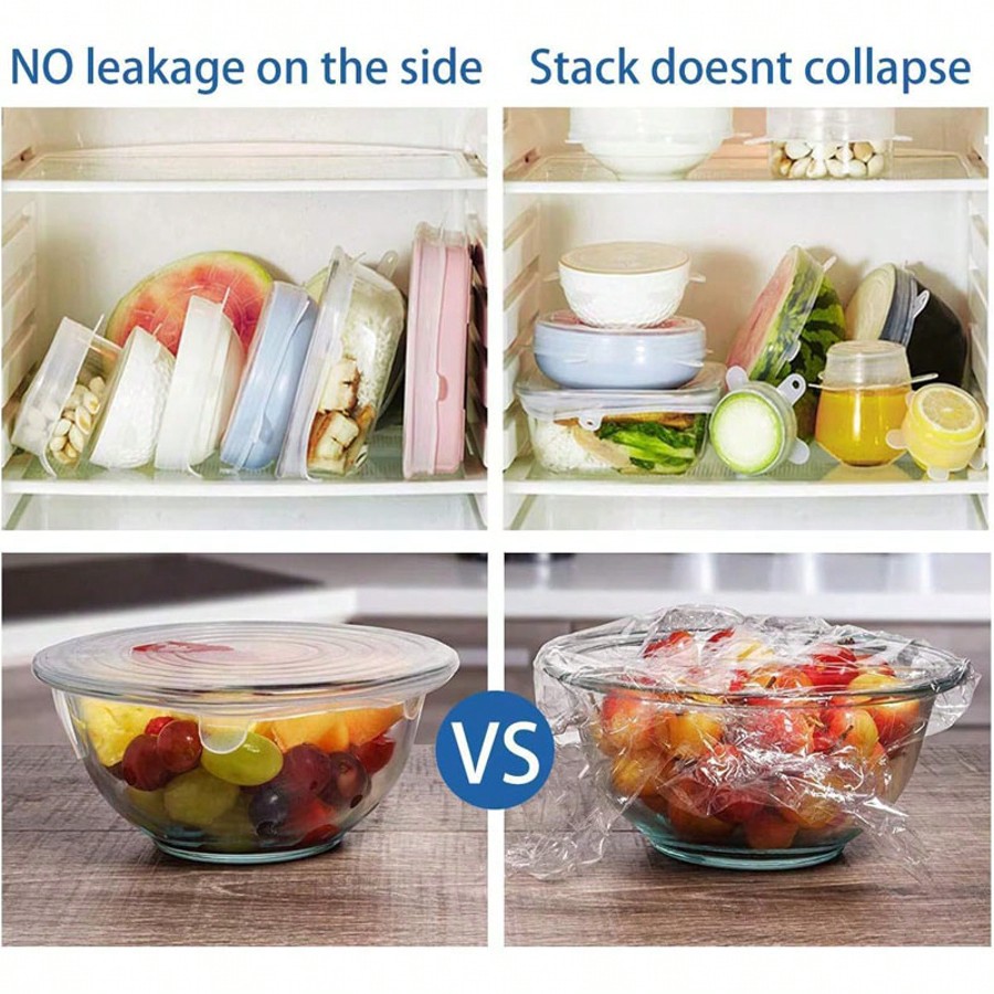 6pcs/Set Silicone Elastic Lids - Food Storage Safe บทวิจารณ์และราคา