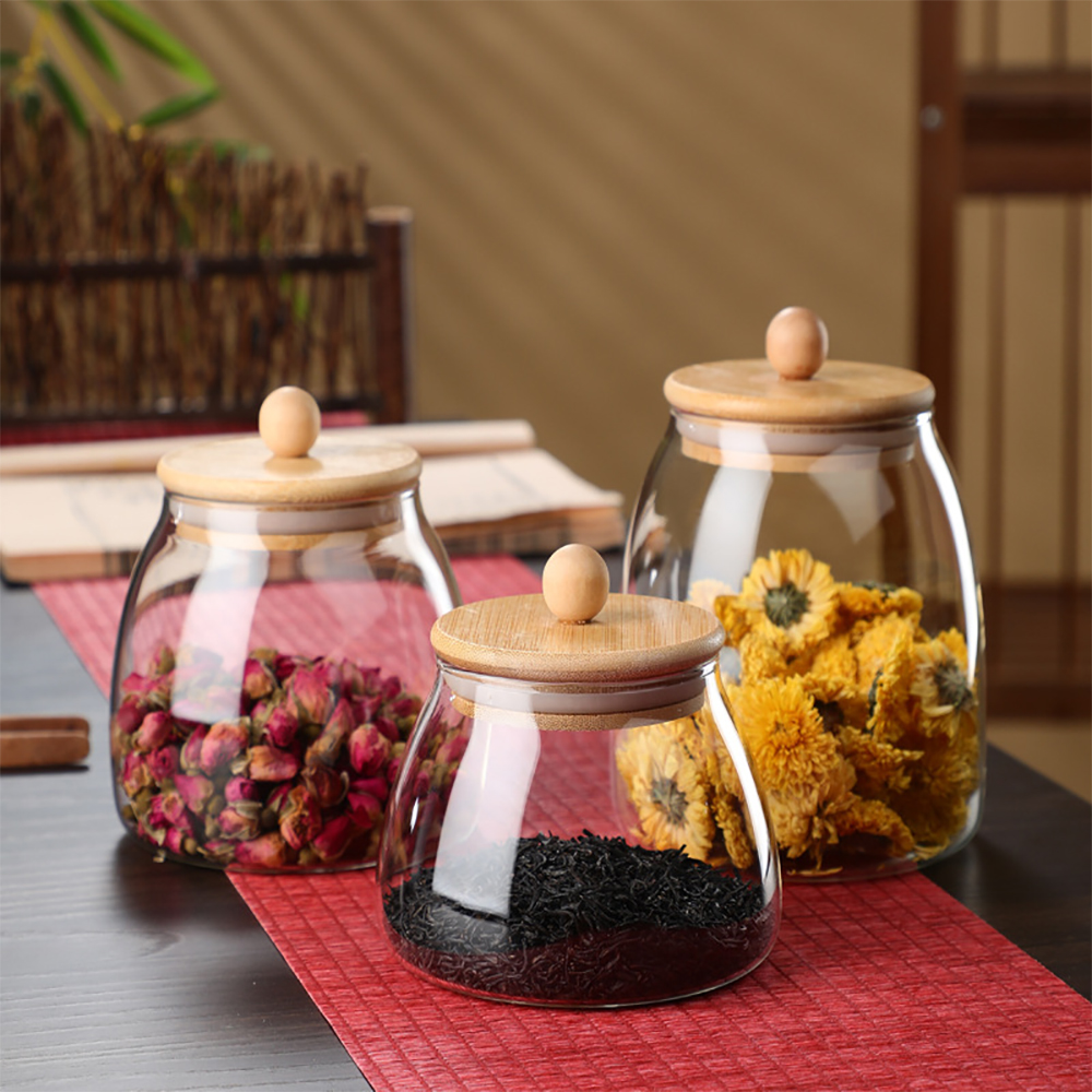 Wooden Lid Glass Sealed Jar Fo - Glass Food Storage Xl บทวิจารณ์และราคา