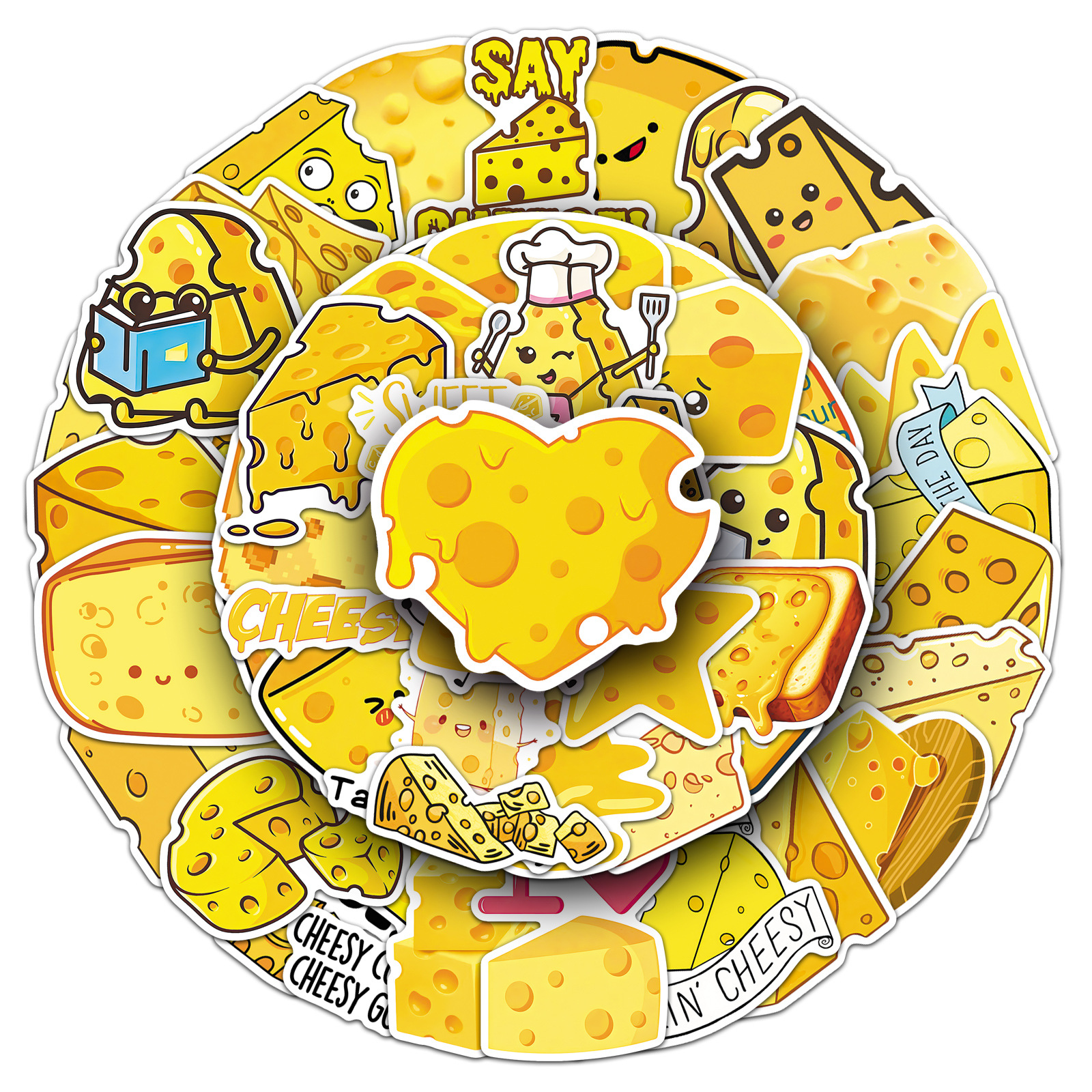 50 PCS Cartoon Cheese Food Doo - Food Storage In Cabinets บทวิจารณ์และราคา