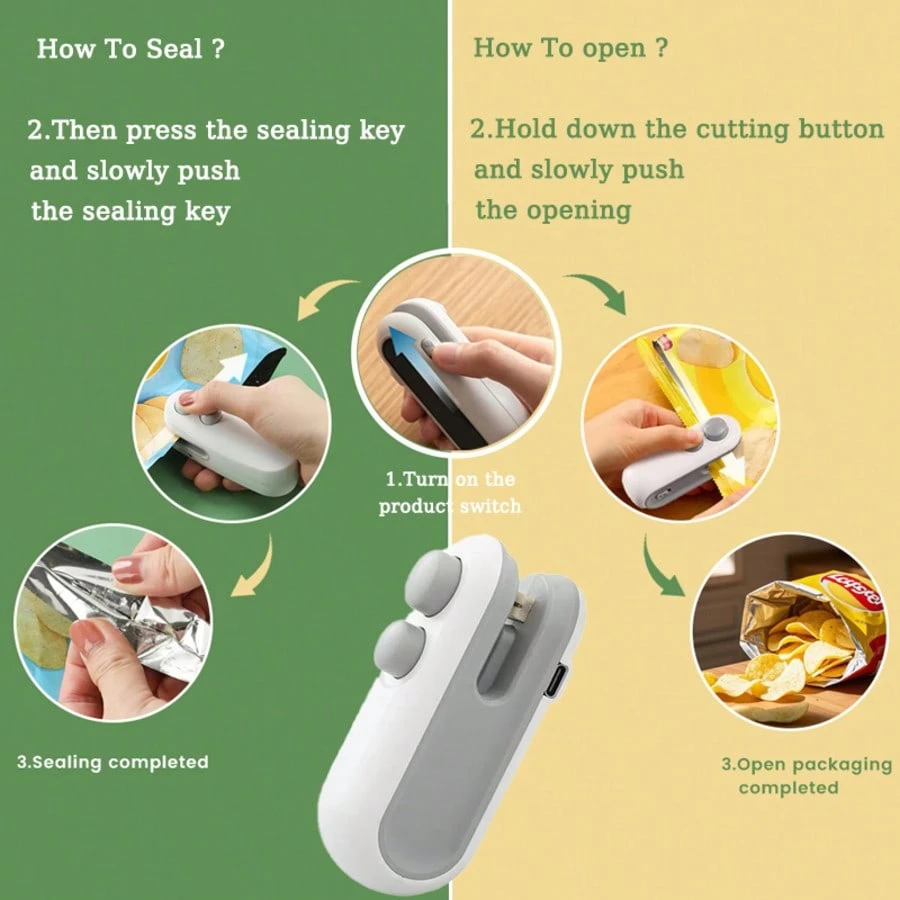 2 In 1 Mini Bag Sealer USB Rec - Food Storage Machine บทวิจารณ์และราคา