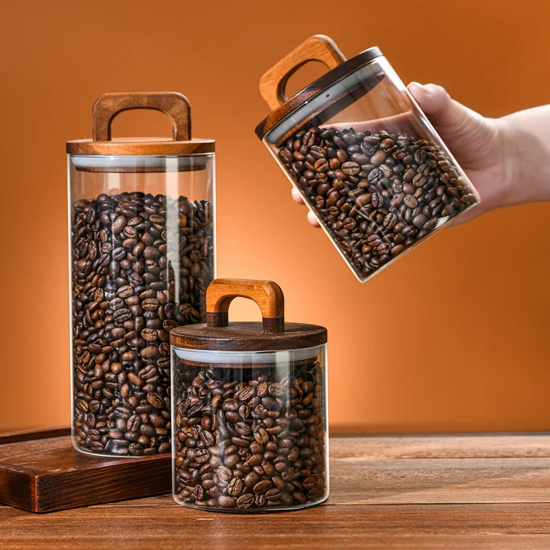 700-2100ml Wood Lid Glass Jar  - Glass Food Storage Xl บทวิจารณ์และราคา