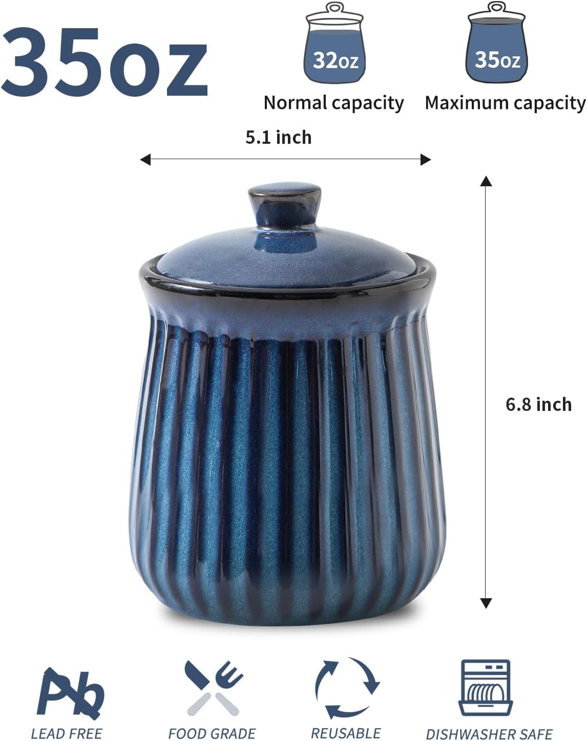 Ceramic Storage Containers, 35 - Food Storage In The Kitchen บทวิจารณ์และราคา