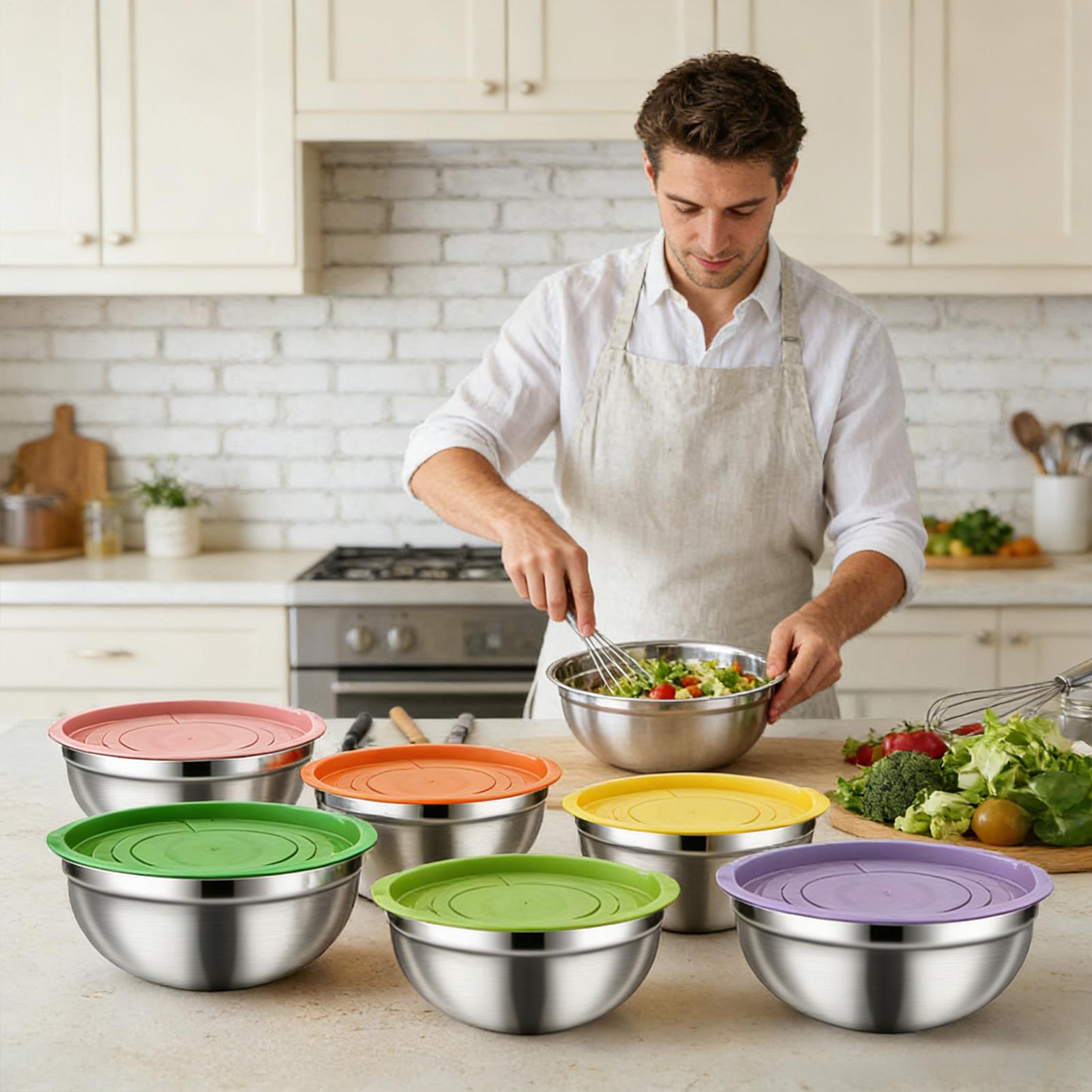 Steel Mixing Bowls Nesting Rou - Food Storage Safe บทวิจารณ์และราคา