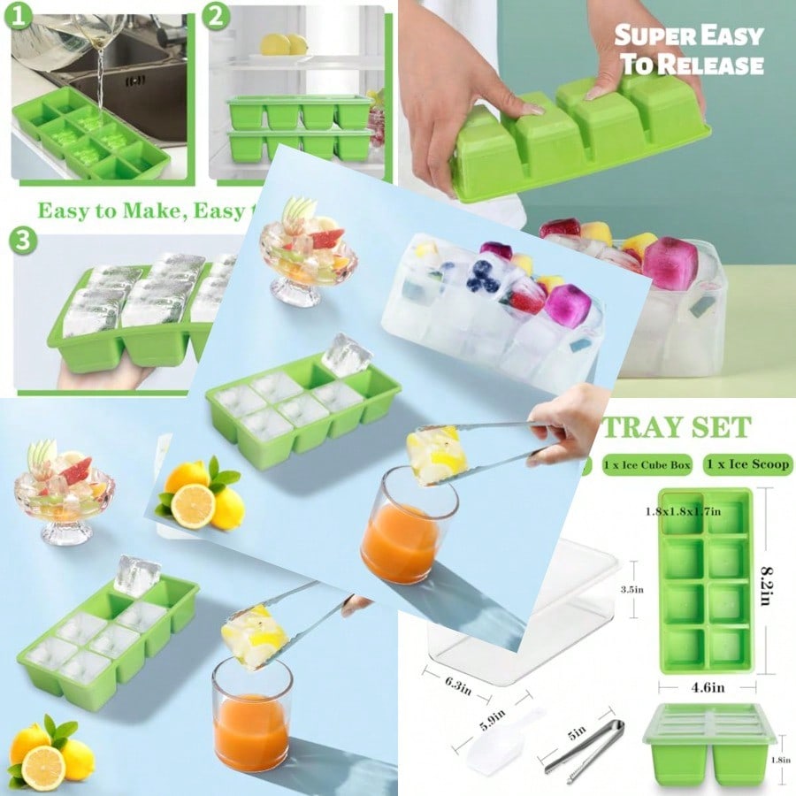 Ice Trays For Freezer With Lid - Food Storage Eco Friendly บทวิจารณ์และราคา