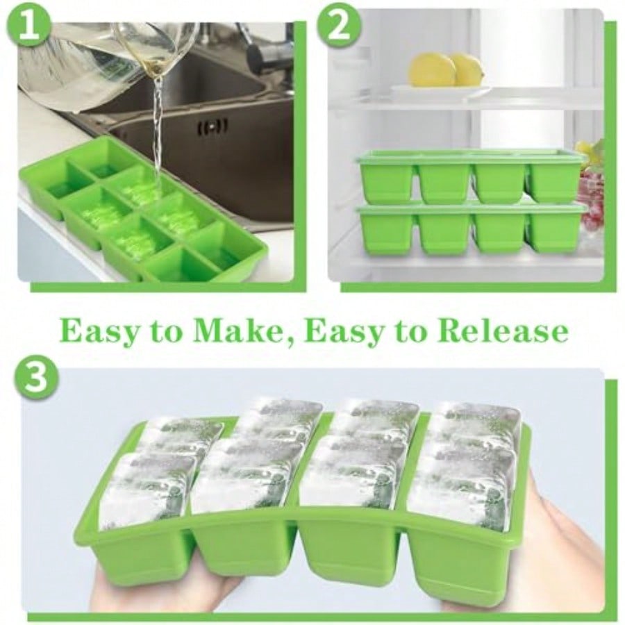 Ice Trays For Freezer With Lid - Food Storage Eco Friendly บทวิจารณ์และราคา