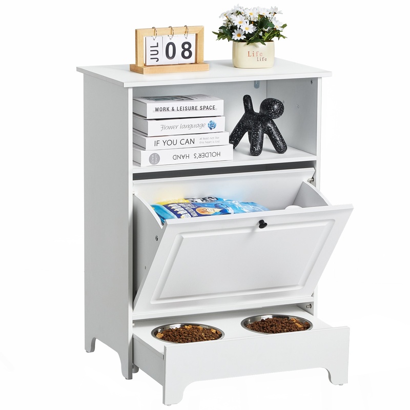 Elevated Dog Feeding Station w - Food Storage In Cabinets บทวิจารณ์และราคา