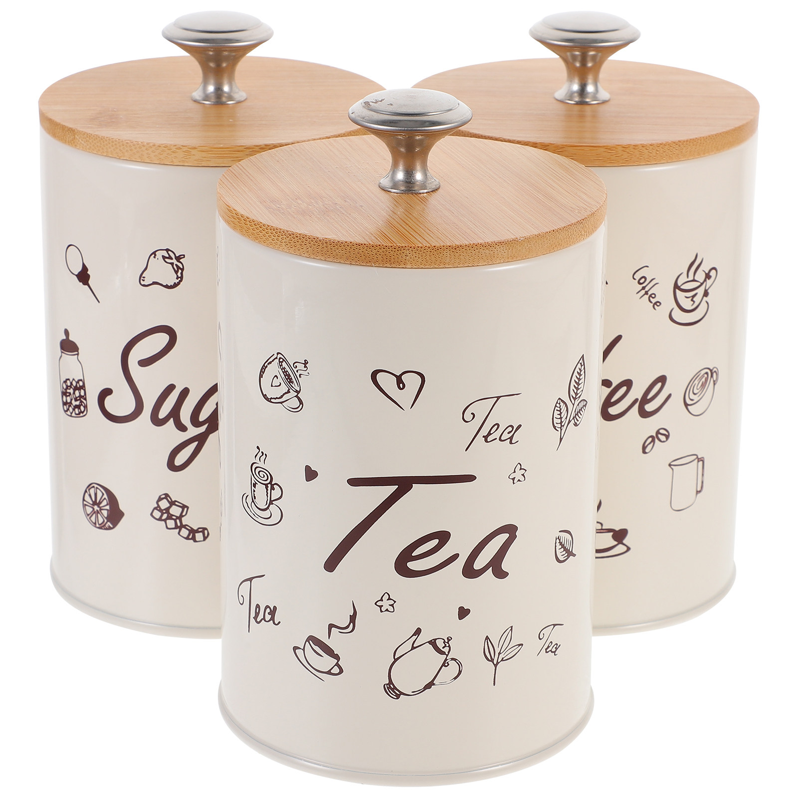 Tea Jar 3pcs Coffee Storage Ca - Food Storage In The Kitchen บทวิจารณ์และราคา