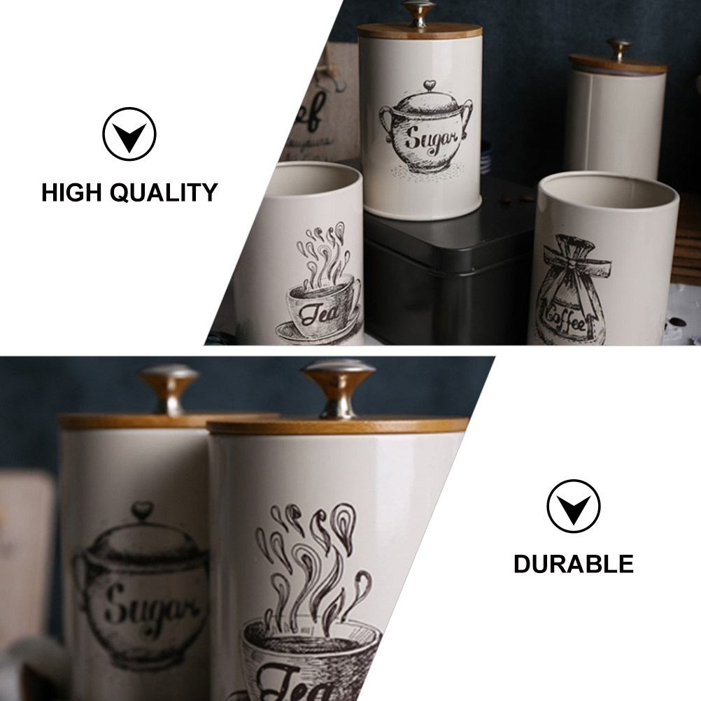 Tea Jar 3pcs Coffee Storage Ca - Food Storage In The Kitchen บทวิจารณ์และราคา