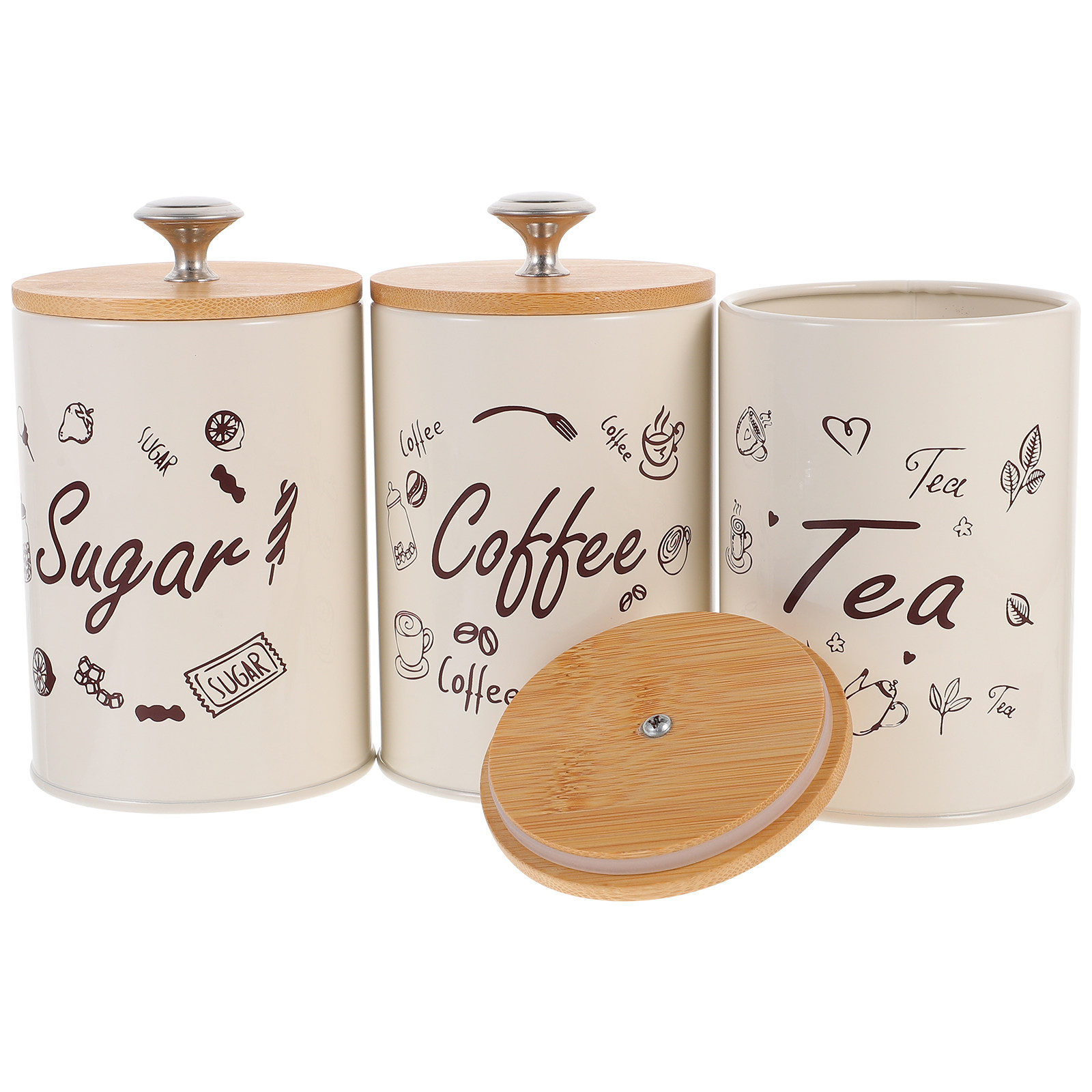 Tea Jar 3pcs Coffee Storage Ca - Food Storage In The Kitchen บทวิจารณ์และราคา