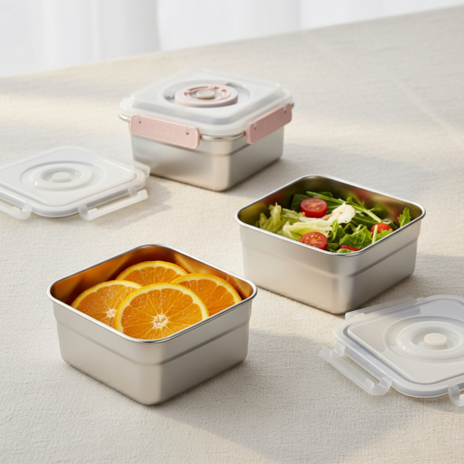 3 Pieces Stainless Steel Food  - Food Storage Safe บทวิจารณ์และราคา