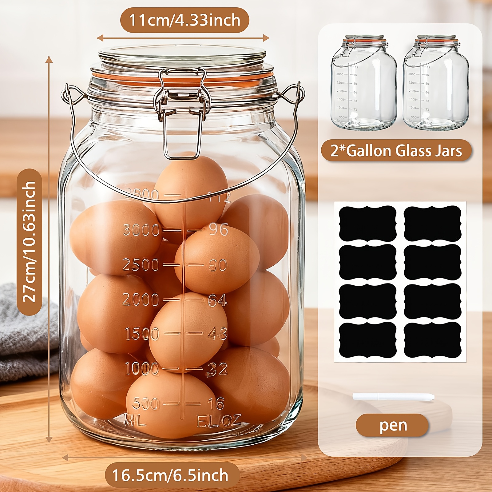 2 Pack 1 Gallon Glass Jar with - Food Storage Without Pantry บทวิจารณ์และราคา