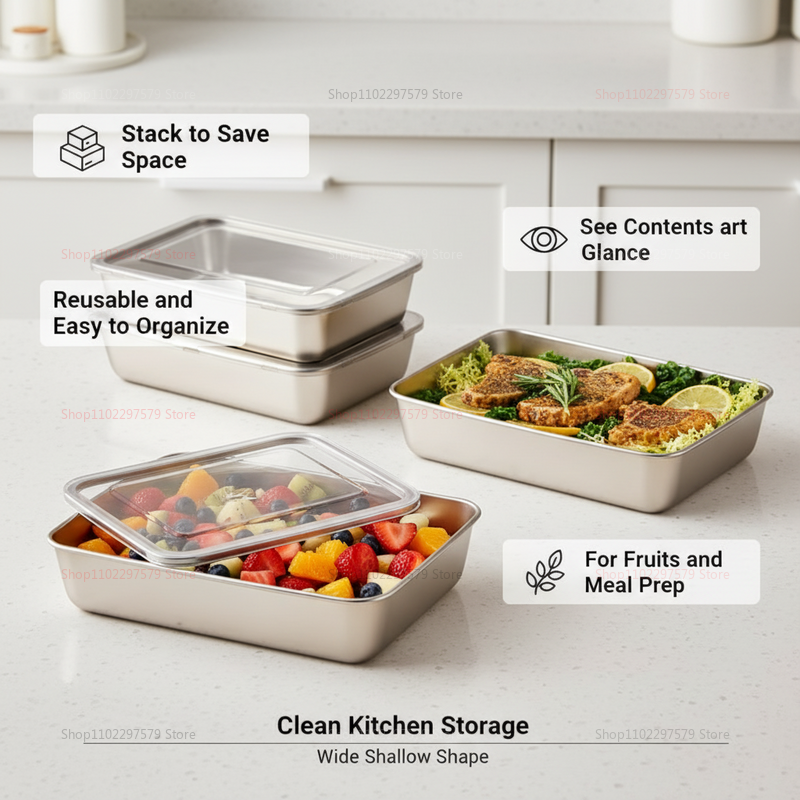 Plate Stainless Steel Food Con - Food Storage Eco Friendly บทวิจารณ์และราคา