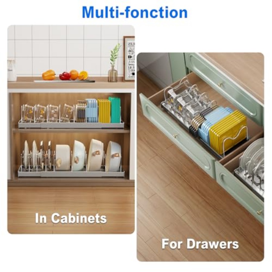 Pots and Pans Organizer Under  - Food Storage In Cabinets บทวิจารณ์และราคา