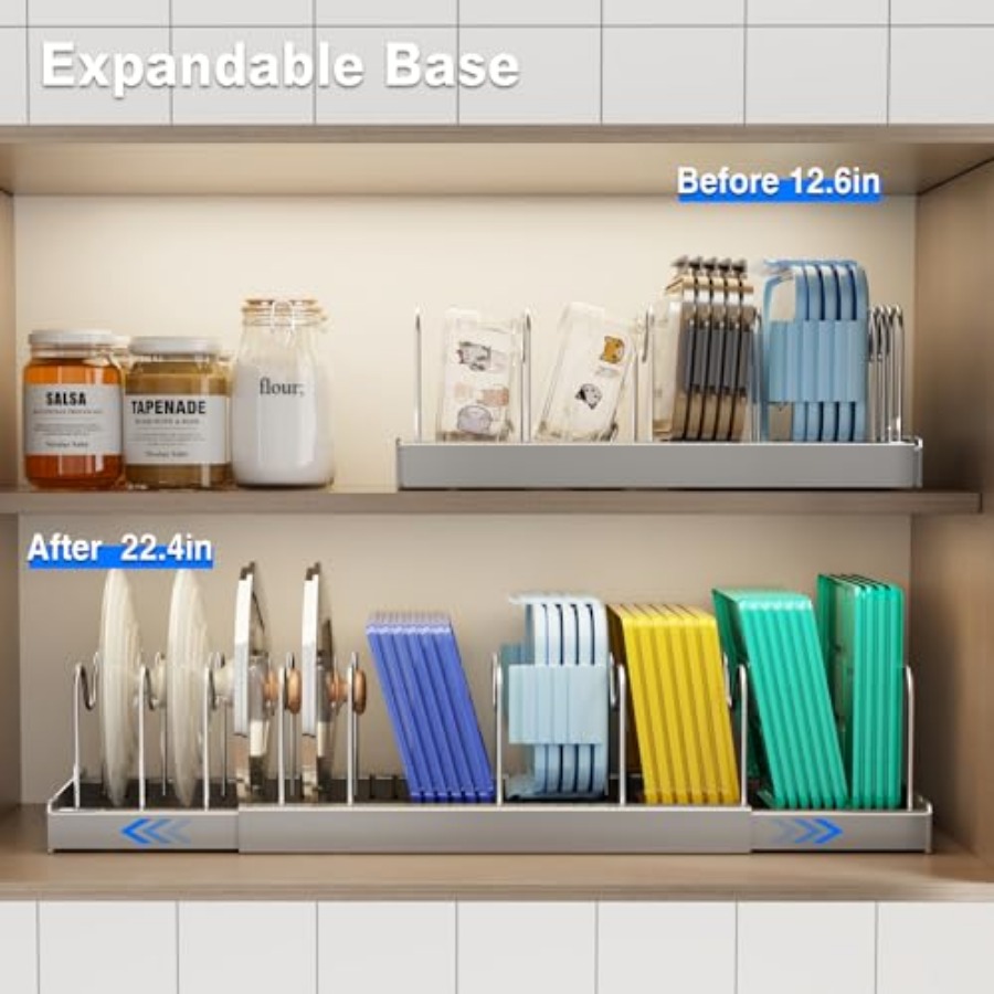 Pots and Pans Organizer Under  - Food Storage In Cabinets บทวิจารณ์และราคา