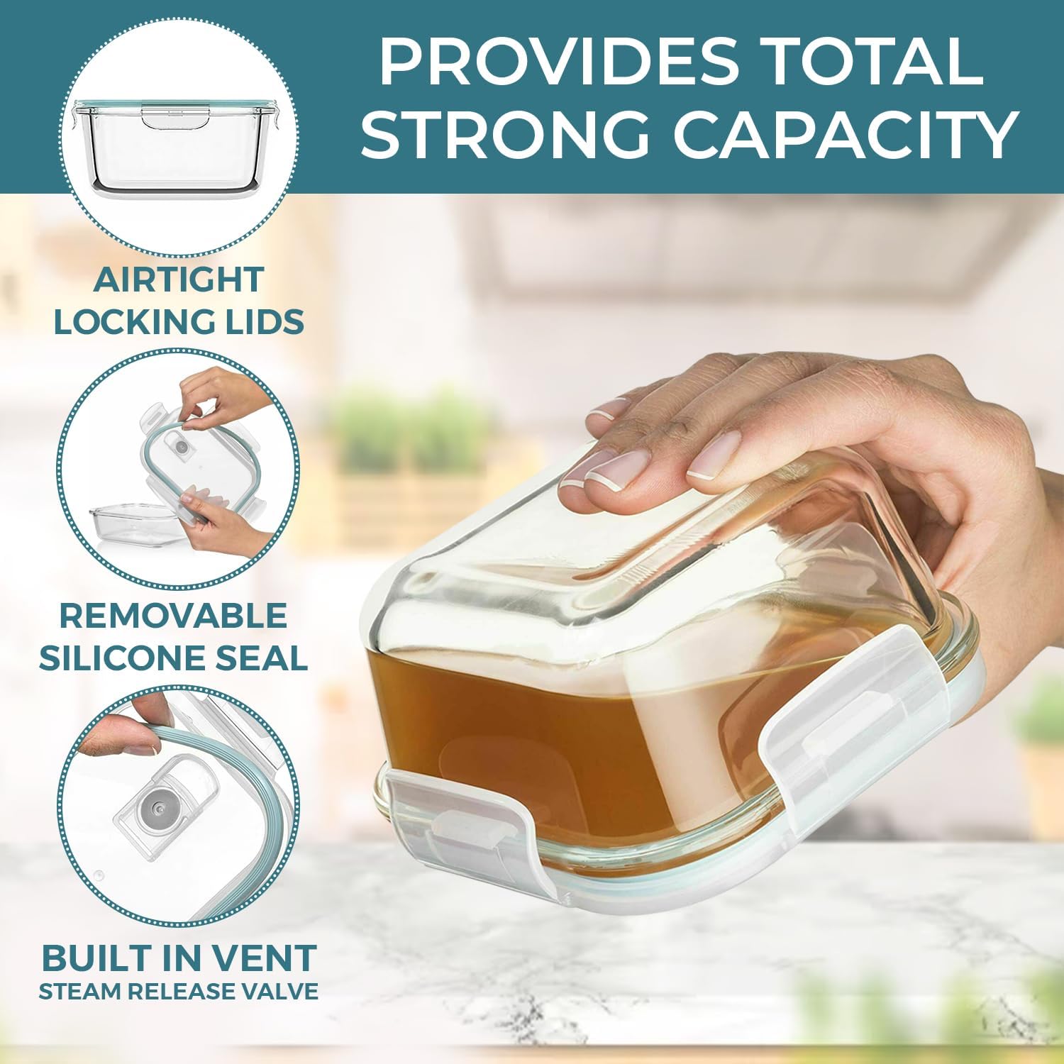 24 Pc Airtight Glass Food Stor - Food Storage Safe บทวิจารณ์และราคา