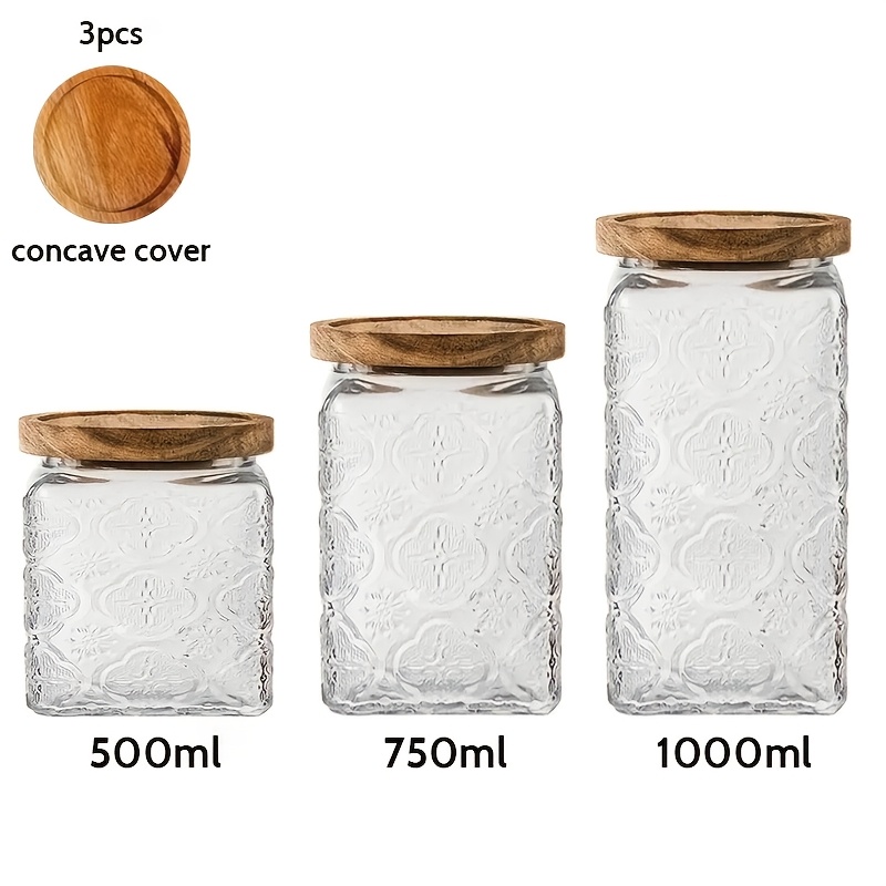 3/6pcs Glass Storage Jar With  - Food Storage Without Pantry บทวิจารณ์และราคา