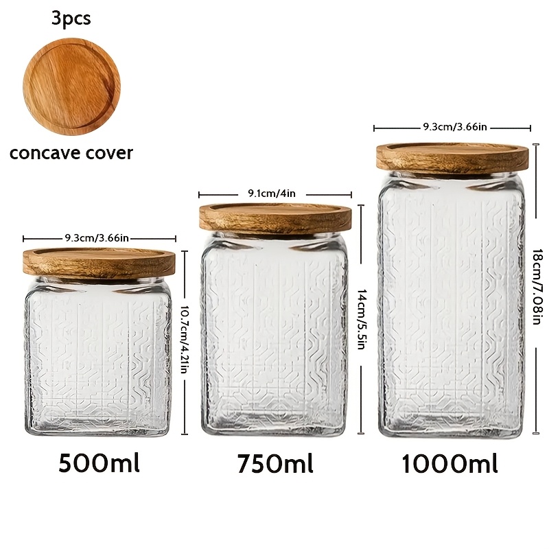 3/6pcs Glass Storage Jar With  - Food Storage Without Pantry บทวิจารณ์และราคา