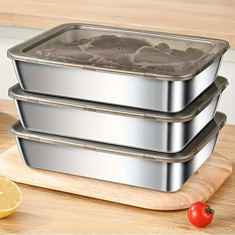 3pc Stainless Steel Food Stora - Food Storage Safe บทวิจารณ์และราคา