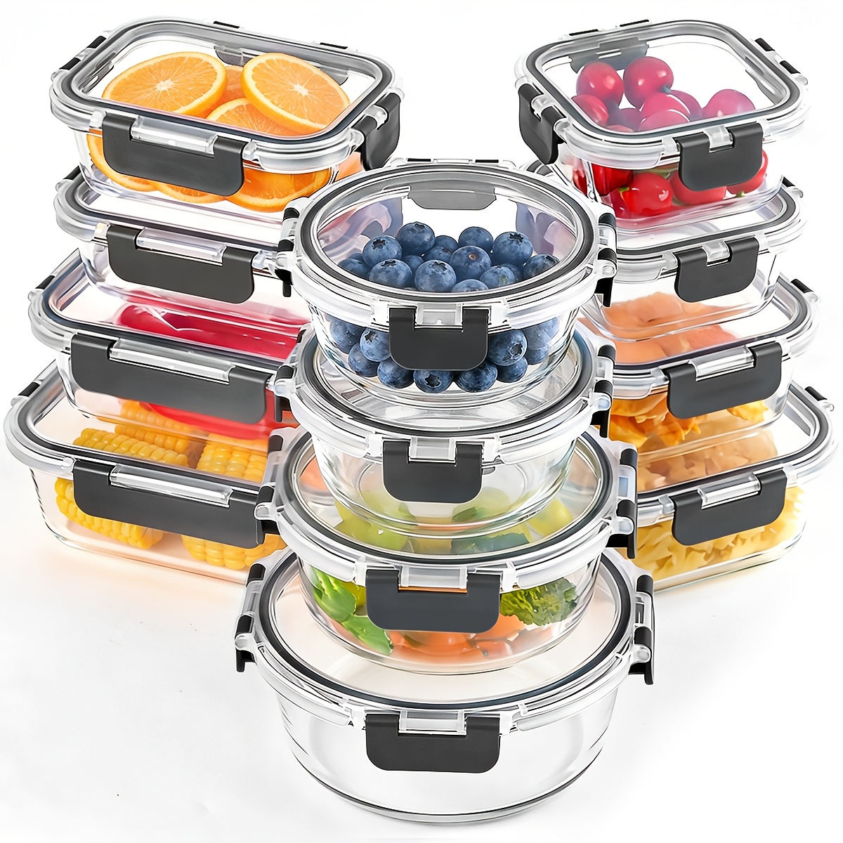 usSet of 12 Glass Durable Cont - Food Storage Without Pantry บทวิจารณ์และราคา