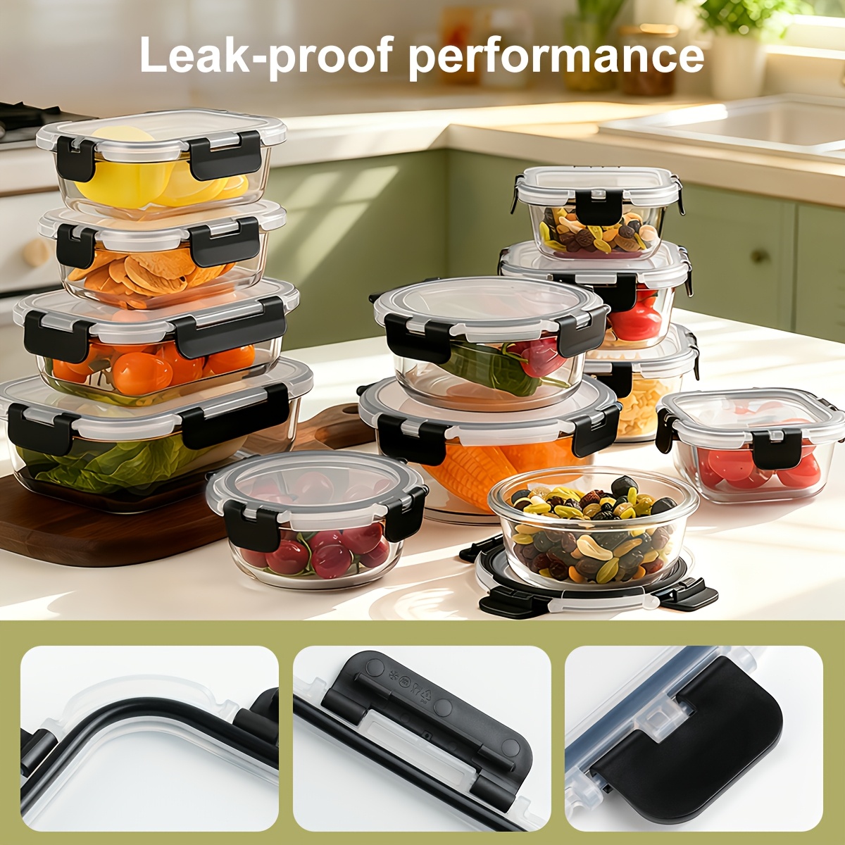 usSet of 12 Glass Durable Cont - Food Storage Without Pantry บทวิจารณ์และราคา