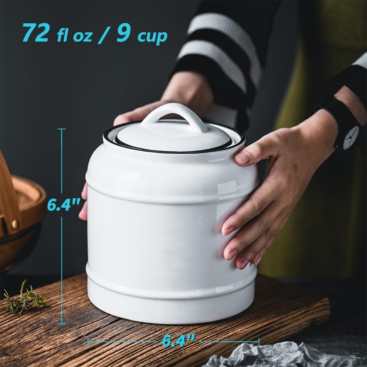 9cup/72oz Ceramic Jar for Dry  - Food Storage In The Kitchen บทวิจารณ์และราคา