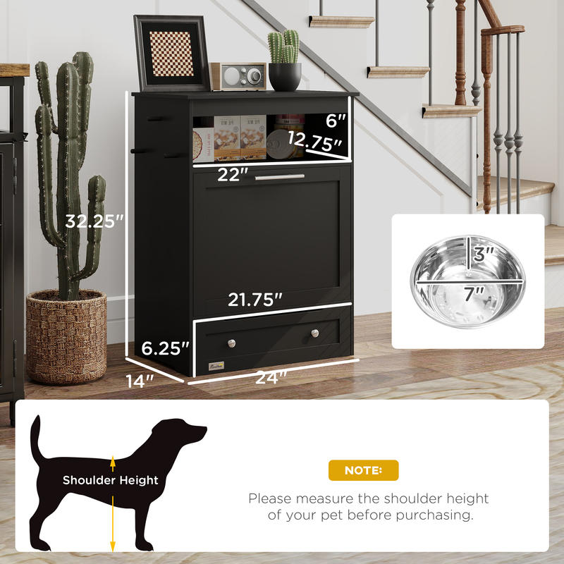 PawHut Pet Feeder Station Stor - Food Storage In Cabinets บทวิจารณ์และราคา