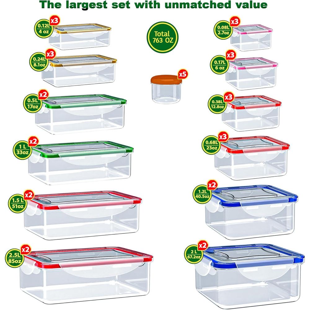 70 Pcs Large Food Storage Cont - Food Storage In The Kitchen บทวิจารณ์และราคา