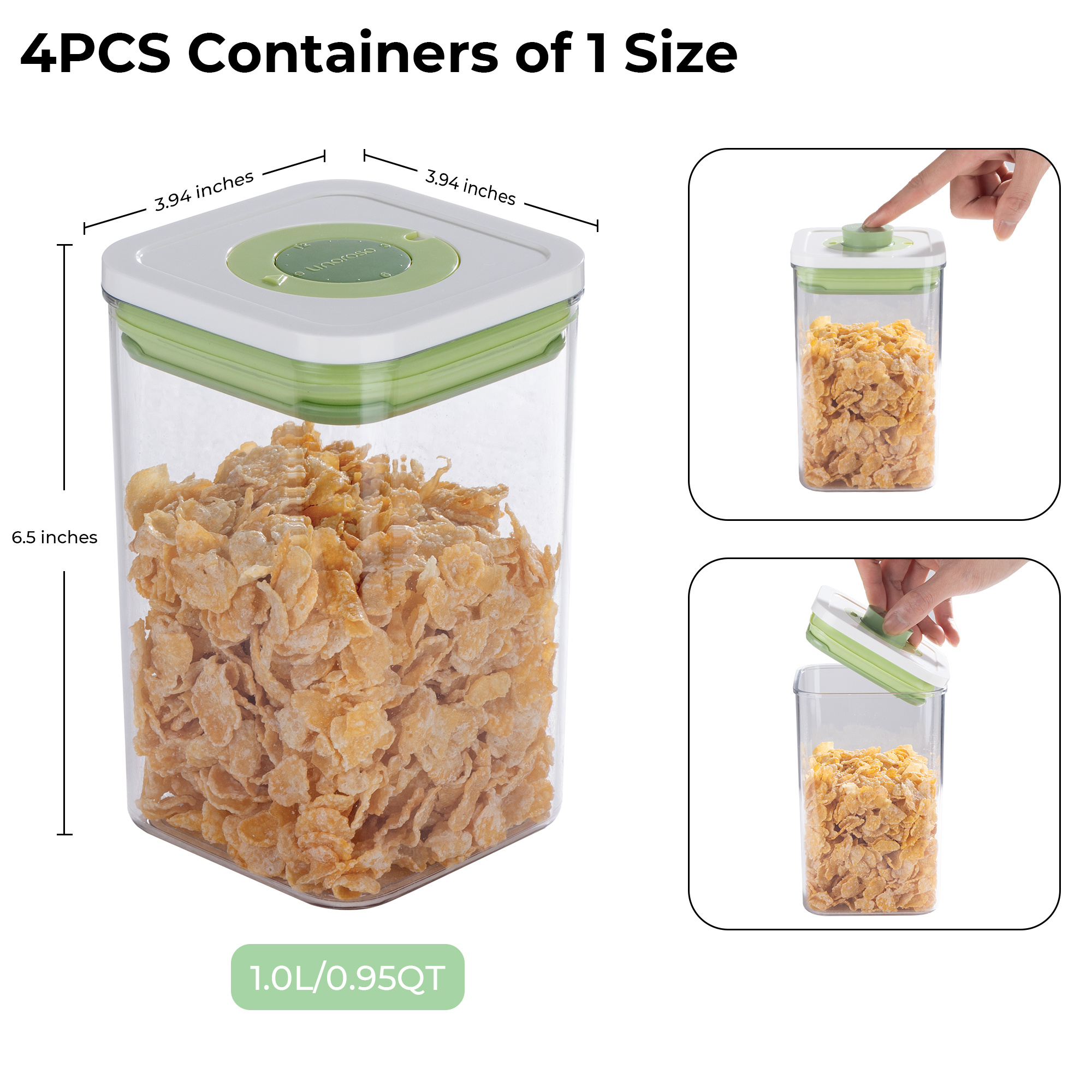Set of 4 Pop Airtight Food Sto - Food Storage Without Pantry บทวิจารณ์และราคา